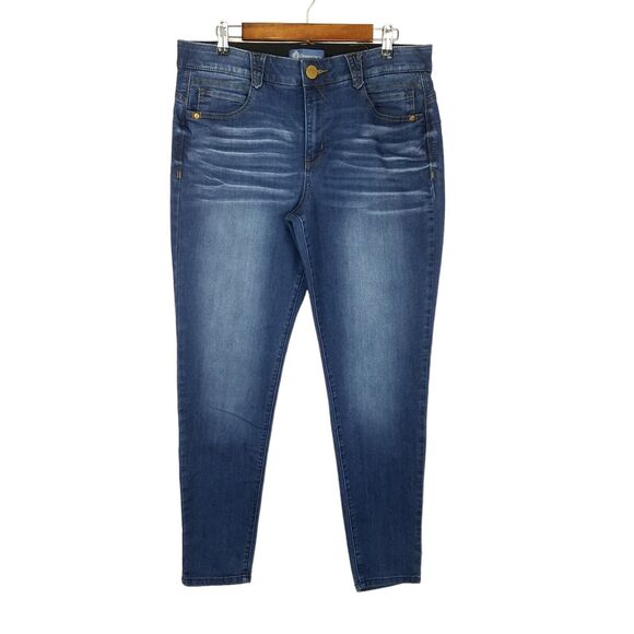 Democracy Jeans 14 Blue Ab Solution Ankle Stretch Elastic Waist Mid Rise - Picture 1 of 11